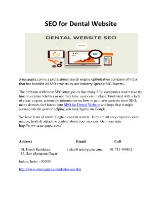 SEO for Dental Website