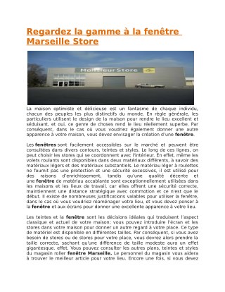 Regardez la gamme à la fenêtre Marseille Store