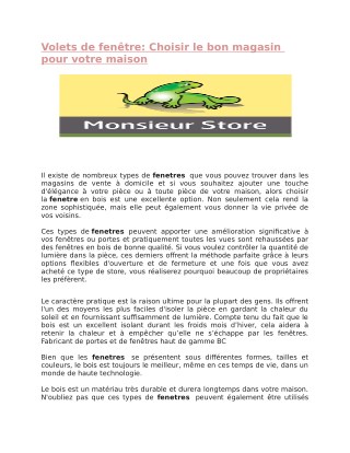 Volets de fenêtre: Choisir le bon magasin pour votre maison