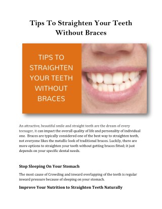 Tips To Straighten Your Teeth Without Braces