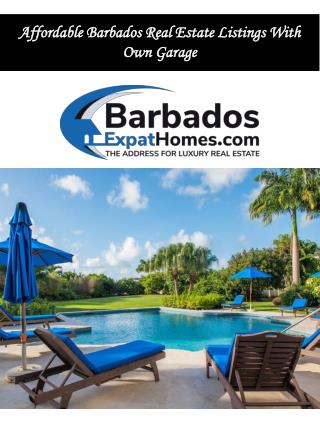 Affordable Barbados Real Estate Listings With Own Garage