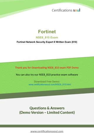 Fortinet Network Security Expert NSE8_810 Fortinet Questions