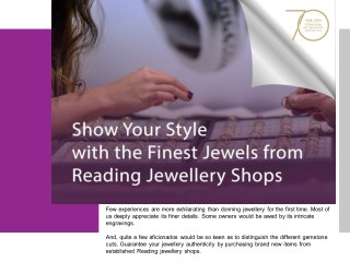 Show Your Style with the Finest Jewels from Reading Jewellery Shops