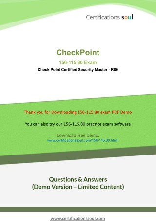 Check Point Security Master 156-115.80 CheckPoint Practice Test