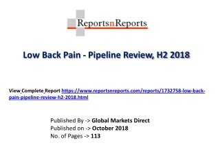 Low Back Pain Market Insights, Comparative Analysis, Development, Future Forecasts