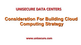 Consideration For Building Cloud Computing Strategy