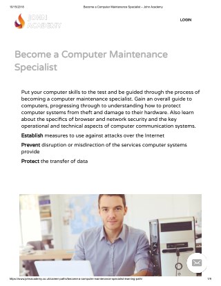 Become a Computer Maintenance Specialist - John Academy