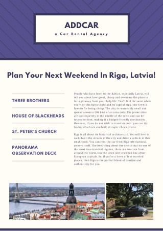 AddCar: Plan Your Next Weekend In Riga, Latvia!