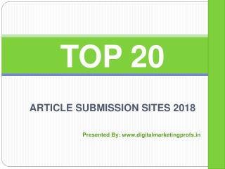 Top 20 Free Article Submission Sites 2018