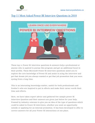 Top 11 Most Asked Power BI Interview Questions in 2018