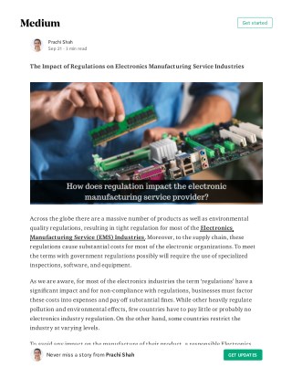 The Impact of Regulations on Electronics Manufacturing Service Industries