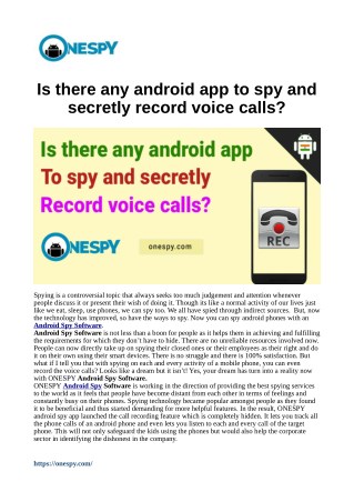 Is there any android app to spy and secretly record voice calls?