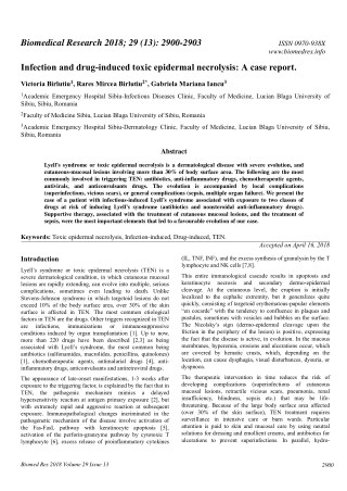 Infection and drug-induced toxic epidermal necrolysis: A case report