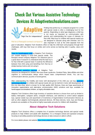 Assistive technology devices adaptive