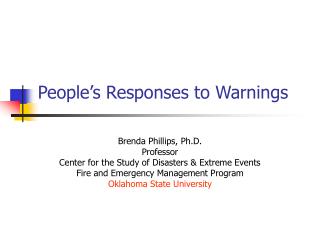 People’s Responses to Warnings