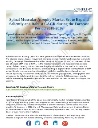 Spinal Muscular Atrophy Market Set to Expand Saliently at a Robust CAGR during the Forecast Period 2018-2026