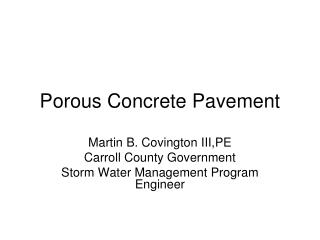 Porous Concrete Pavement