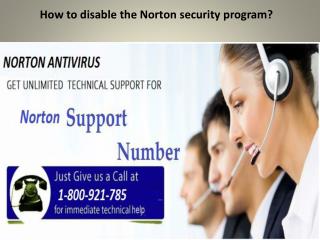 How to disable the Norton security program?