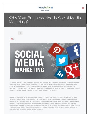 Why Your Business Needs Social Media Marketing?