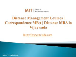 Distance Management Courses | Correspondence MBA | Distance MBA in Vijaywada