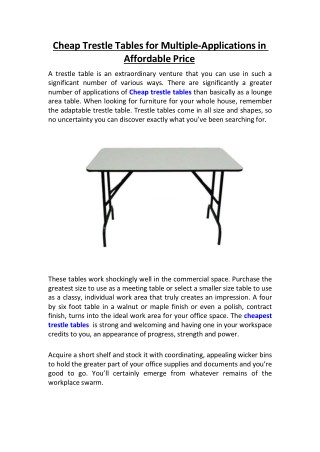 Cheap Trestle Tables for Multiple-Applications in Affordable Price