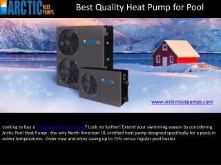 Best Quality Heat Pump for Pool