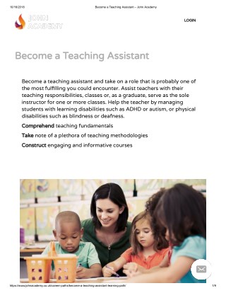 Become a Teaching Assistant - John Academy