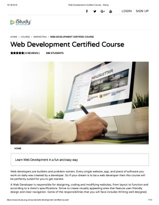 Web Development Certified Course - istudy