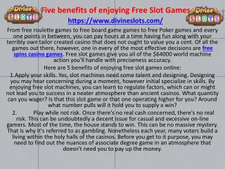 Five benefits of enjoying Free Slot Games