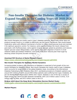 Non-Insulin Therapies for Diabetes Market Set to Expand Saliently at a Robust CAGR during the Forecast Period 2018-2026