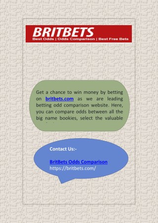Britbet Betting Odd Comparison