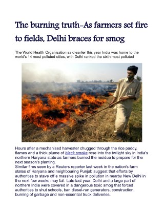 The burning truth: As farmers set fire to fields, Delhi braces for smog