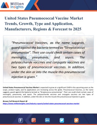 United States Pneumococcal Vaccine Market Segmented by Material, Type, Application, and Geography - Growth, Trends and