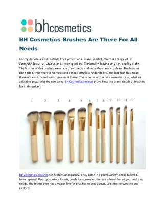 BH Cosmetics Brushes Are There For All Needs