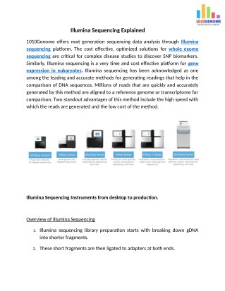 Illumina Sequencing Explained