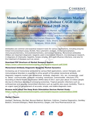 Monoclonal Antibody Diagnostic Reagents Market Set to Expand Saliently at a Robust CAGR during the Forecast Period 2018-