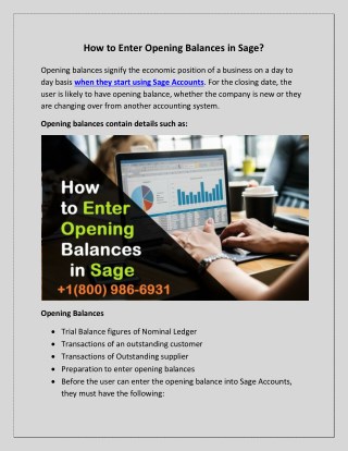 How to Enter Opening Balances in Sage