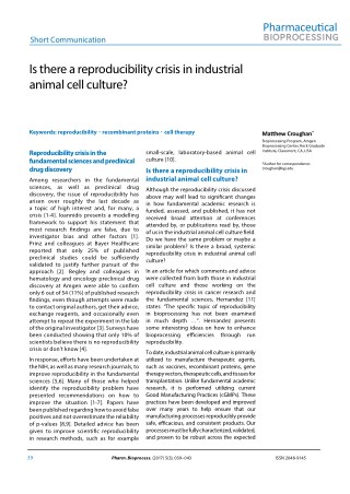 Is there a reproducibility crisis in industrial animal cell culture?