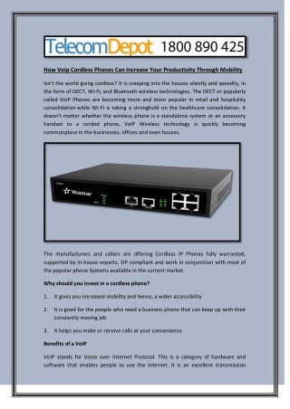 How Voip Cordless Phones Can Increase Your Productivity Through Mobility