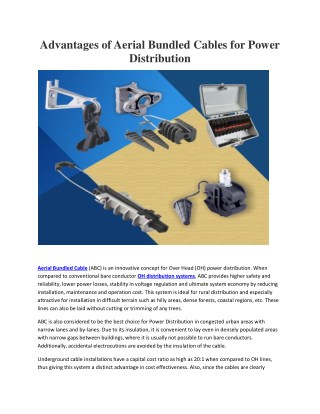 Advantages of Aerial Bundled Cables for Power Distribution