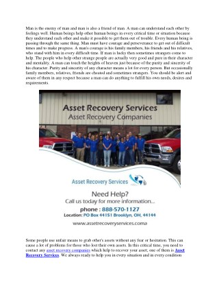 Asset Recovery Companies