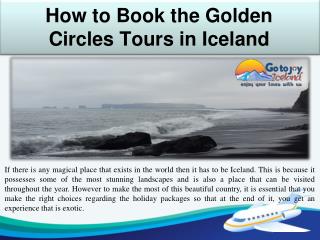 How to Book the Golden Circles Tours in Iceland