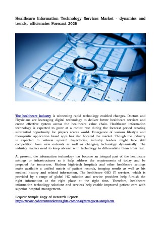 Healthcare Information Technology Services Market - dynamics and trends, efficiencies Forecast 2026