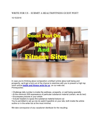 WRITE FOR US – SUBMIT A HEALTH/FITNESS GUEST POST!