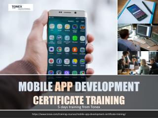 Mobile app development certificate : Tonex training