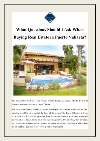 What Questions Should I Ask When Buying Real Estate in Puerto Vallarta?