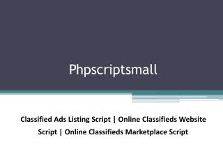 Classified Ads Listing Script | Online Classifieds Website Script