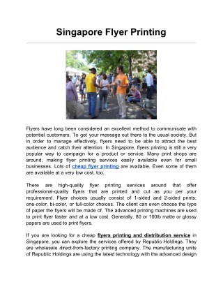 Singapore flyer printing