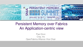 Persistent Memory over Fabrics An Application-centric view