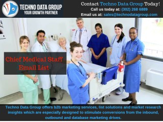 Chief Medical Staff Email List | Medical Marketing Lists | CMO Email List